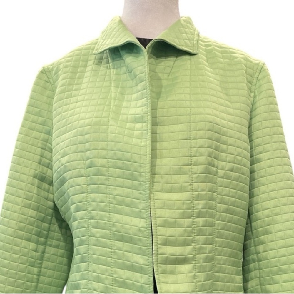 Vintage Harve Benard Quilted Lime Jacket US 12 M Chartreuse 90s - Picture 3 of 7